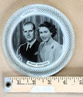 Vintage Queen Elizabeth Ii   Prince Philip Royal Souviner Glass Trinket Plate