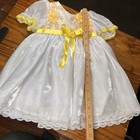 Vtg Baby Fancy Party Dress Yellow White Overlay Unknown Size