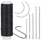 Upholstery Needle And Thread 32 Yards With 7pcs Hand Sewing Needles Home  black 