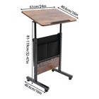 Rolling Laptop Desk Adjustable Height Computer Table Stand Up Office W  Storage