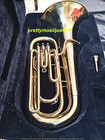 Tuba Eb Made Of Pure Brass Metal  In Gold Polish   Hard Case Box   Free Shipping