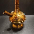 Indian Vintage Brass Antique Hookah With Stones - Appears Unused 7 5 