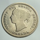1892 Obverse 2 Canada Small Five Cents Victoria Circulated 5 Silver Coin Ngs031
