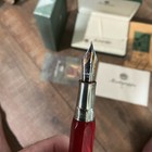 Montegrappa 1912 Fountain Pen Resin Gold Trim Gold B Nib Harmony Red Cracked Ice