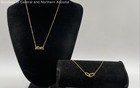 925 Sterling Silver Gold Plated Necklace W glass   Bracelet 2 78g