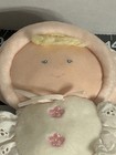 Vintage Eden Girl Baby Doll Plush Pink Velour Cloth Blonde Hair Blue Eyes