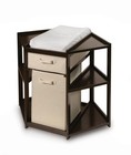 Corner Diaper Changing Table With Laundry Hamper  Storage Bin  And Contoured    