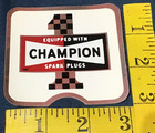 Vintage Champion Spark Plugs Logo Race Sticker Mirrored Decal Checkered   1 New