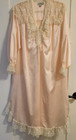 Vintage Christian Dior Pink Lace Nightgown Robe Bridal Peignoir Set Sz Small
