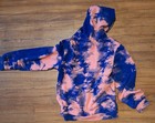 Nasa Blue pink Tie-dye Pullover Hoodie Unisex Kids L  Logo  Pockets