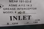 Watts Wd-15 2 In Pipe Dia 15 Gpm 30 Lb Capacity Grease Interceptor