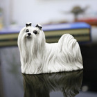 2 7  Resin Lovely Maltese Dog Hand Painted Simulation Model Figurine Statue