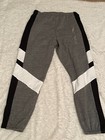 Rare Victoria s Secret Pink Campus Sweat Pants Baggy Lounge Gray Black White Htf