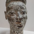 Vintage African Benin Bronze Head Ife Cultural Tribal Art Sculpture Bust 22 