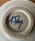 Vintage Large Studio Pottery Vase Matte Drip Glaze Signed - A Day - Unusual Art