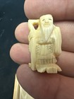 Vintage Chinese Seven Immortal Figure Set Hand Carved   See Photos Rare