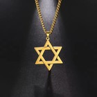 Star Of David Stainless Steel Necklace Gold Silver Black Hexagram Pendant Unisex