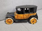 Vintage Arcade Cast Iron Yellow Cab Taxi With Driver 8 5 Inches