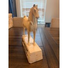 Vintage White Horse Whisky Chalkware Bar Statue 9 5  Browne Vintners Stamp