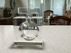 Z Gallerie Beveled Edge Clear Glass 6  Tall Perfume Bottle With Stopper