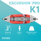 Intex Excursion Pro K1 Single Person Inflatable Vinyl Fishing Kayak W  Oar pump
