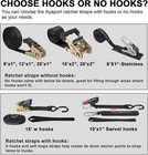 Ayaport Stainless Steel Ratchet Tie Down Straps 8 x1 -2pcs  Black-stainless 