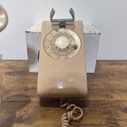 Vintage Itt  Bell System 554 Rotary Dial Wall Telephone Beige Pink