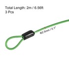 Security Cable 2 5mm X 6 5ft  3 Pack Luggage Lock Rope With Loop  Clear Green