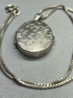 Antique 835 Solid Silver Oval Mourning Locked Necklace Pendant Engraved Photos