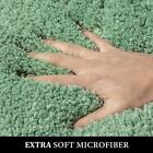 Set Of 2 Non Slip Shaggy Bathroom Rugs Extra Thick Soft Bath Mats Plush Microfib