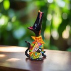 Talavera Howling Coyote Statue   Handmade Mexican Folk Art
