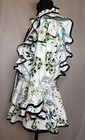 Gracia Women s High Neck Long Sleeve Floral Ruffle Bow Button Blouse  M