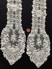Victorian Brussels Mixed Bobbin And Point De Gaze Needle Lace Applique Long Ties