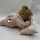 Vtg Eden Musical Teddy Bear Sleeping Pink Pillow Plush Wind Up Music
