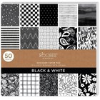 Black White Scrapbook Paper Pad 12x12 50 Sheets 25 Designs Crafting Diy New
