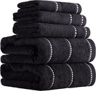Bathroom Towels Set  Bathroom Accessories  Black  Set Of 6