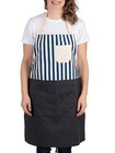 Mainstays Kitchen Apron  28  X 32  Stripe Cotton Bib Pockets For Cooking Navy