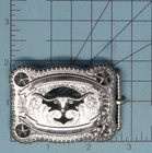 Western Steer Stars Scroll Trophy Dress Belt Buckle Cowgirl Cowboy Vtg    cpa942