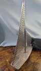 Vintage Mid-century Hammered Aluminum Sailboat Metal Schooner Nautical Decor