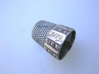 Victorian Sterling   Gold Band Thimble W  Chased Decorative Panels 8