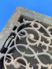 C 1880 Ornate Iron Floor Grate  Vent Louvers Open Easily  13 5 8  X 9 3 4 