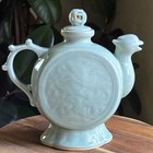 Vintage Celadon Chinese Green Phoenix Porcelain Teapot 