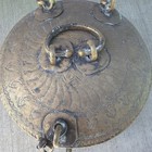 Antique Brass Chapati Box Indian Hand Engraved Roti Dabba Storage Jewelry Case