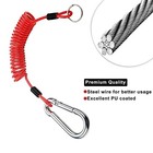  6ft Breakaway Trailer Cable - Coiled Spring Wire  Emergency 1 Pack 6 Foot