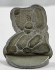 Vintage Pewter Teddy Bear W bow Figurine 1 5  Cake Decor Keepsake 