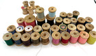 Vintage Wooden Spool Lot Assorted Sewing Thread Spools Wood Craft Decor Mixed