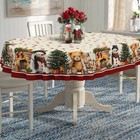 Uwdfnwuif Christmas Tablecloth 60 x102  Oval Washable Christmas Tree Design