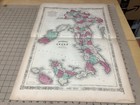 Original 1860 s Itally  -  Antique Vintage Johnson s Map  26 5 X 18 