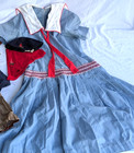 Vintage Bluebird Camp Fire Girls Lot  dress  2 Hats  Scarf  Wohelo Bracelet 