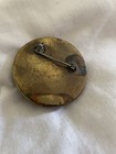Antique Vintage  Horse Rider Brass Glass Pin Brooch With Equestrian Motif